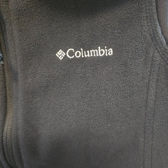 COLUMBIA SPORTSWEAR CO FULL ZIP VEST BLUE FLEECE KNIT ARMHOLE TRIM SIZE LARGE - Picture 4 of 9